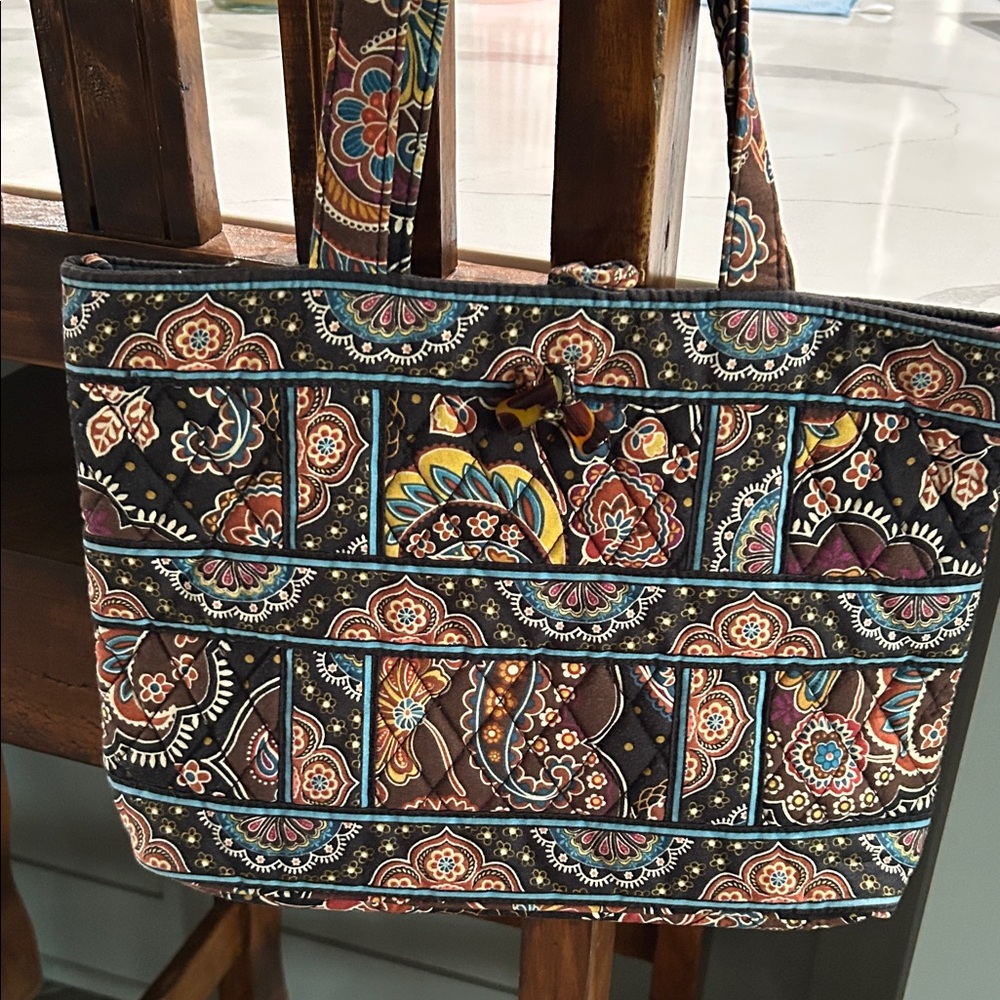 Vera Bradley Black and Brown Paisley Tote